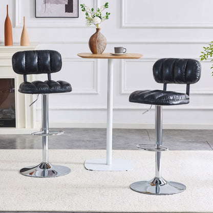Adjustable height bar stools, black faux leather seats, chrome bases, 2 stools HouseOfZazla on Tampa Home & Garden Store