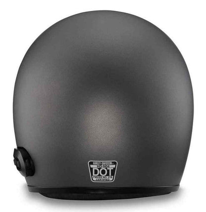 Low Profile Vintage Motorcycle Helmet by BikerZoneZ matte black with DOT badge on back on Tampa Home & Garden Store