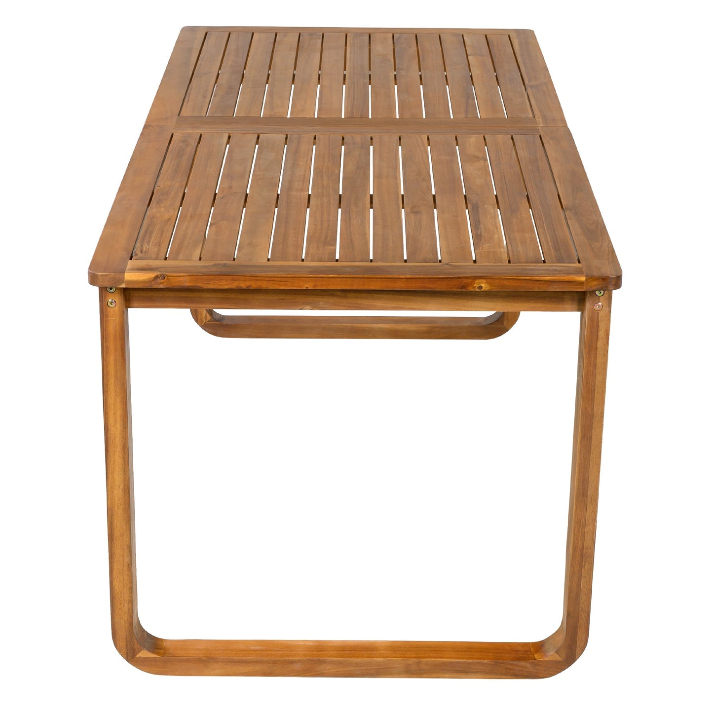7 Pieces Patio Dining Set wooden outdoor table with slatted top in warm brown on Tampa Home & Garden Store