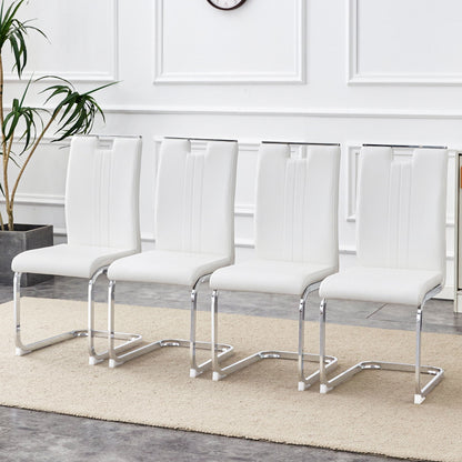 Bow Shaped Chairs set of 5 with white seats and chrome bases, ergonomic design HouseOfZazla on Tampa Home & Garden Store