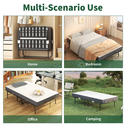 Wide Folding Rollaway Bed and Memory Foam