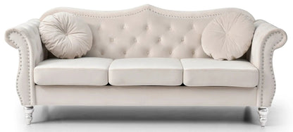 Hollywood Sofa with Glam Tufted Nailhead Trim