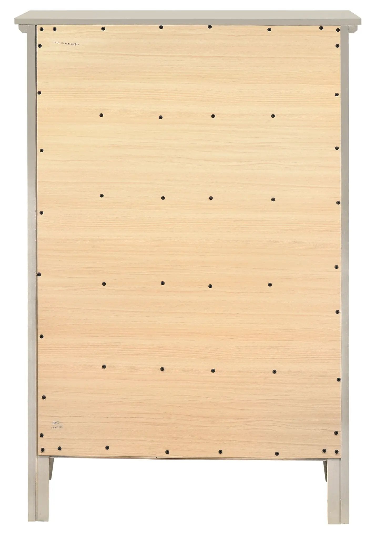 Hammond Chest by Unique Piece Furniture, natural wood panel front with gray metal frame and top on Tampa Home & Garden Store