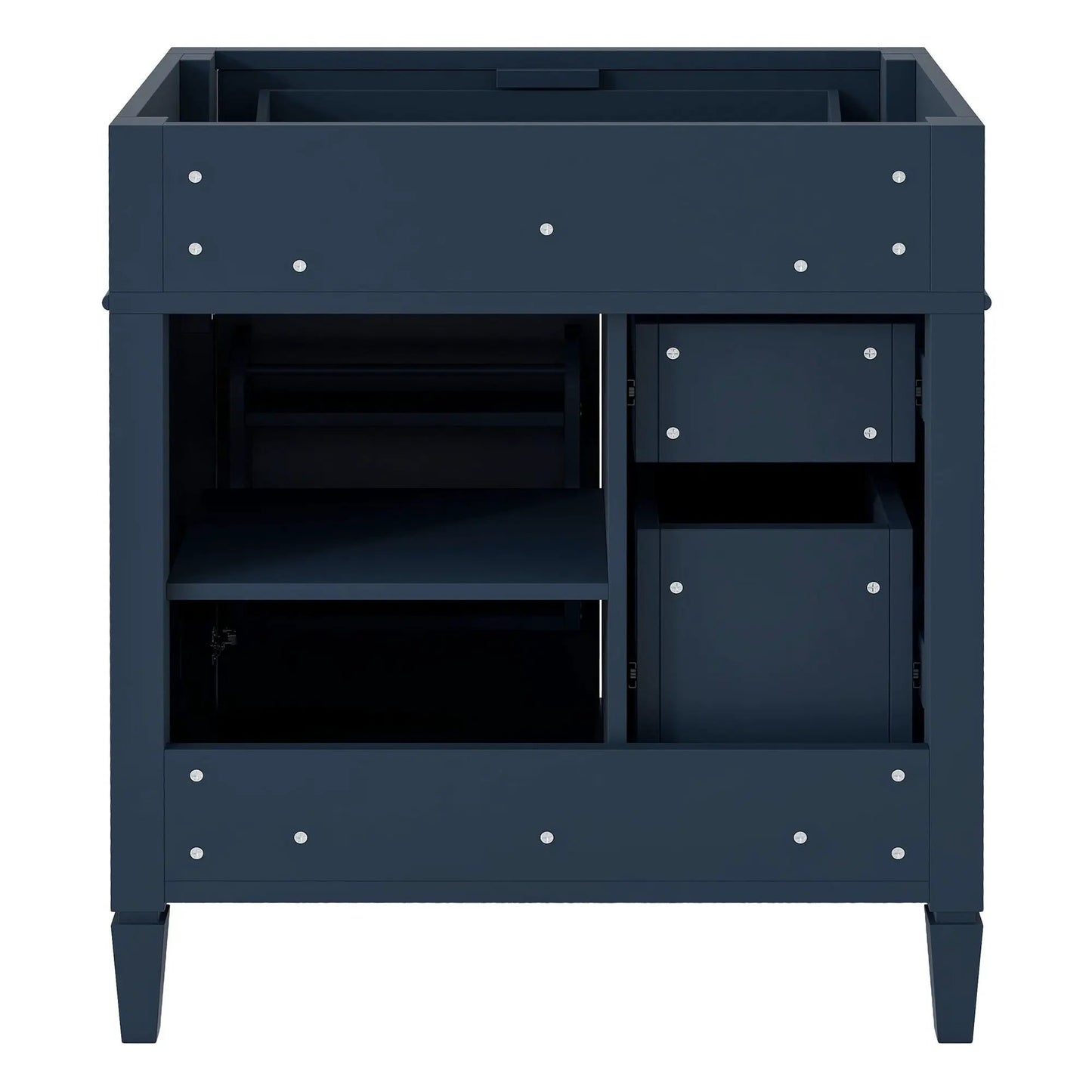Bathroom vanity base navy blue with two drawers and a tip-out drawer by Unique Piece Furniture on Tampa Home & Garden Store