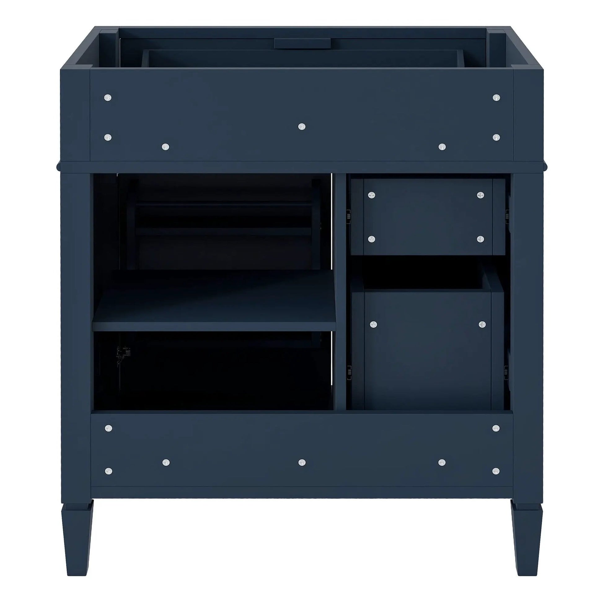 Bathroom vanity base navy blue with two drawers and a tip-out drawer by Unique Piece Furniture on Tampa Home & Garden Store