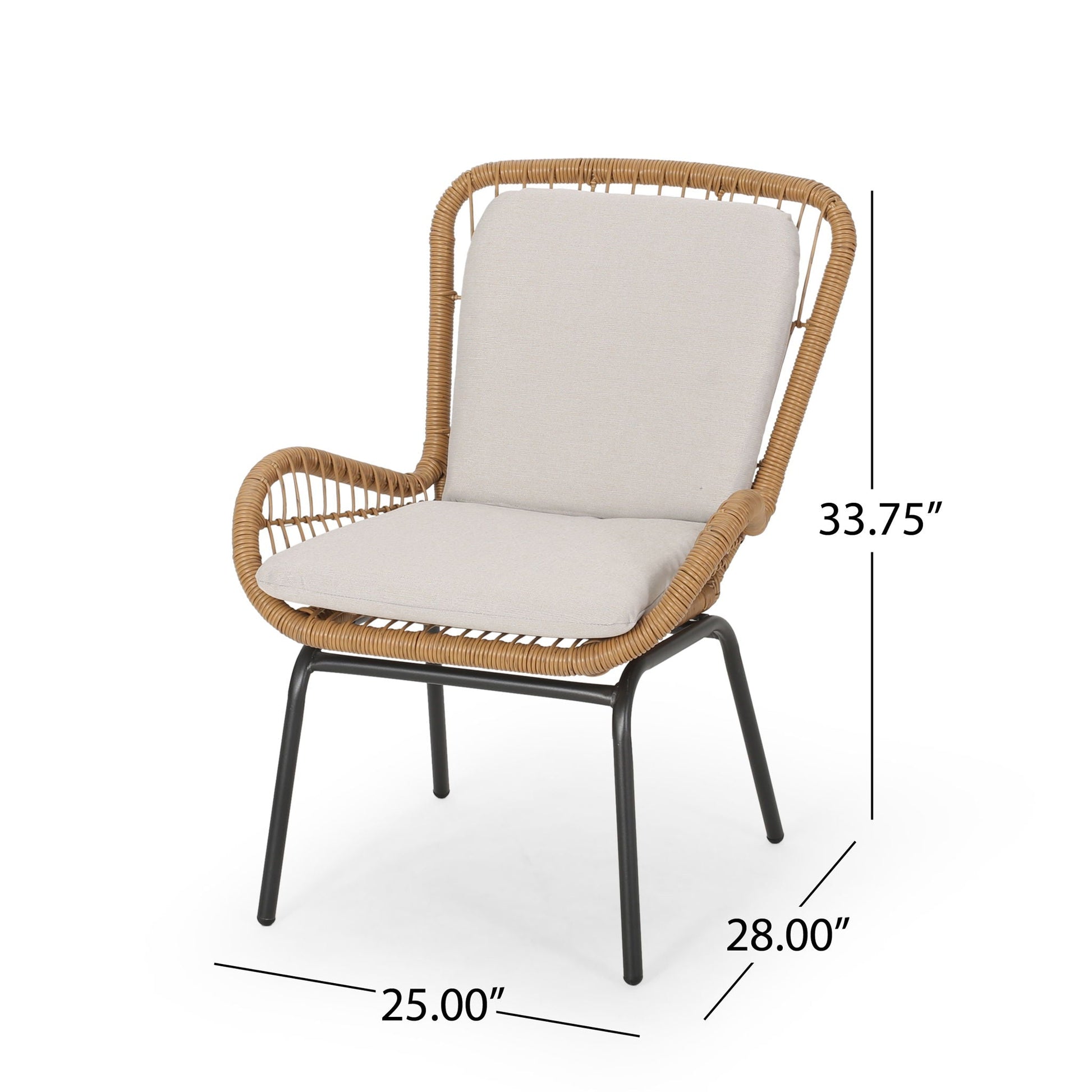 Outdoor wicker club chair set with beige cushions; 2 chairs HouseOfZazla on Tampa Home & Garden Store
