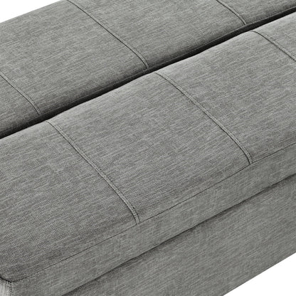 Twin size folding ottoman sleeper bed in gray textured fabric with stitched panels on Tampa Home & Garden Store