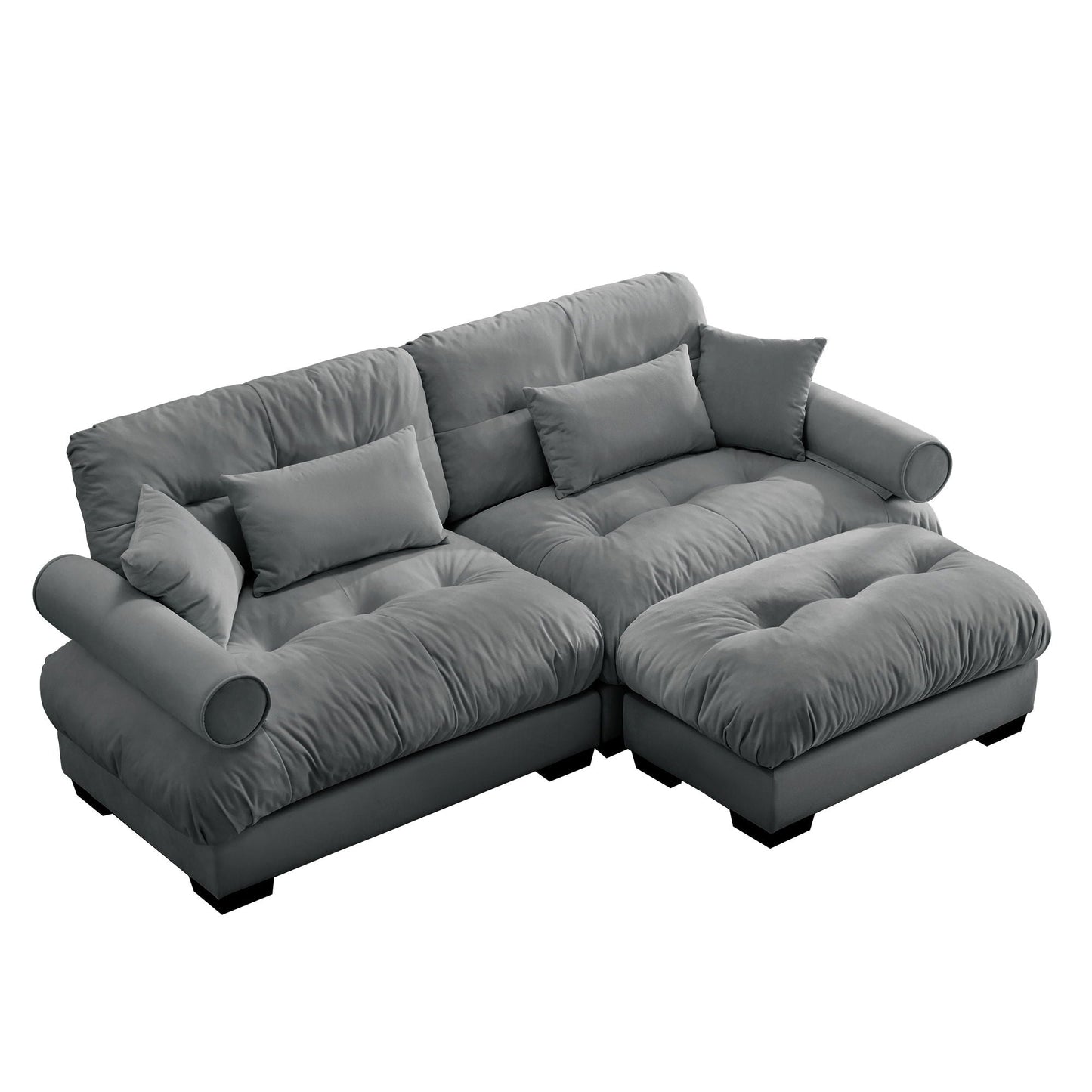 Oversized Modular Sofa with Movable Ottoman