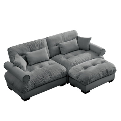Oversized Modular Sofa with Movable Ottoman