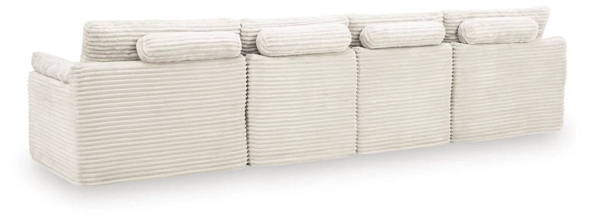 Fannin 4-Piece Ivory Sectional With Ottoman in ribbed corduroy fabric by Unique Piece Furniture on Tampa Home & Garden Store