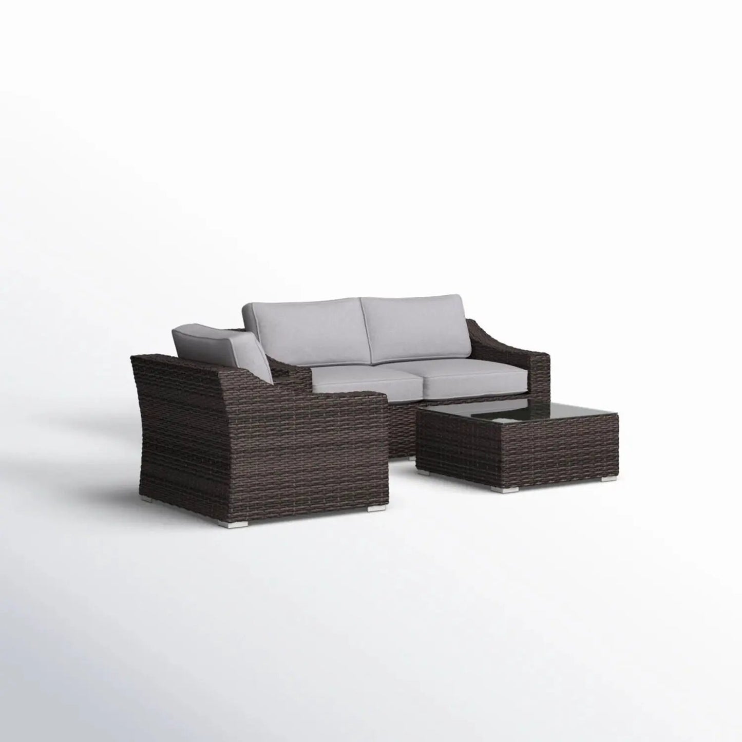 Outdoor Wicker Conversation Set With Cushions