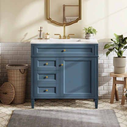 Bathroom Vanity With Top Sink and 2 Drawers