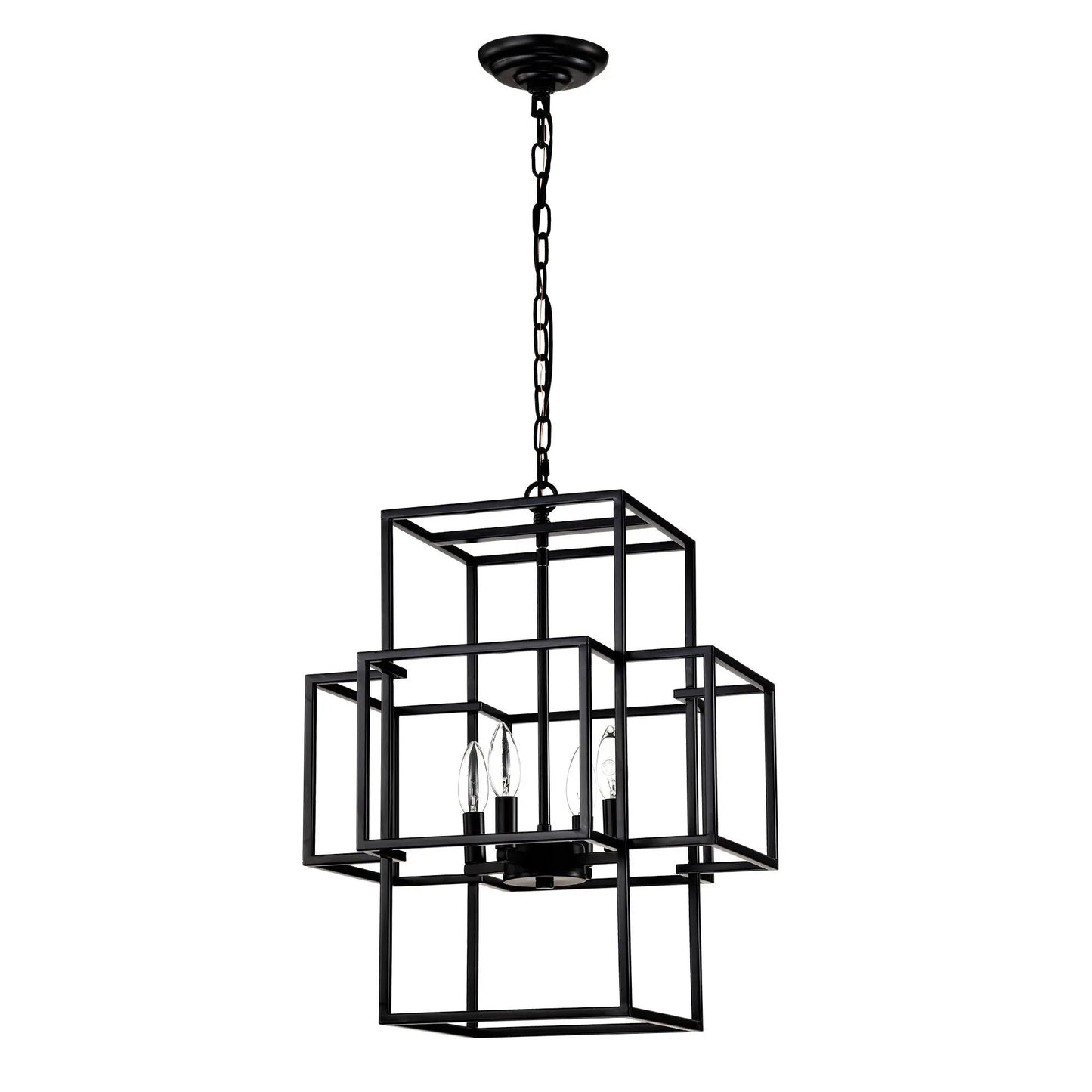 4 Light Metal Lantern Pendant Chandeliers