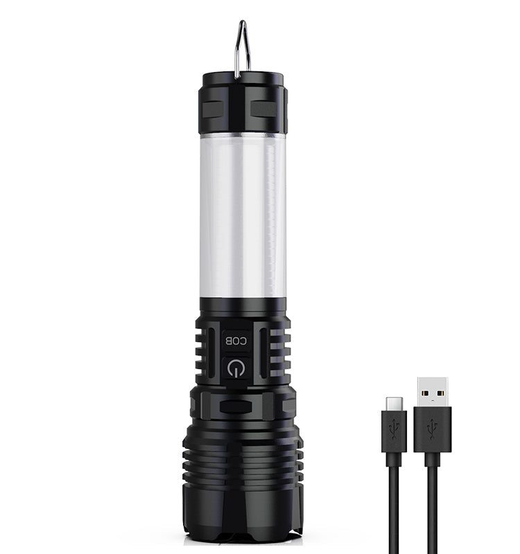 Powerlite 3 in 1 Rechargeable Flashlight torch black/silver, USB charging cable included on Tampa Home & Garden Store