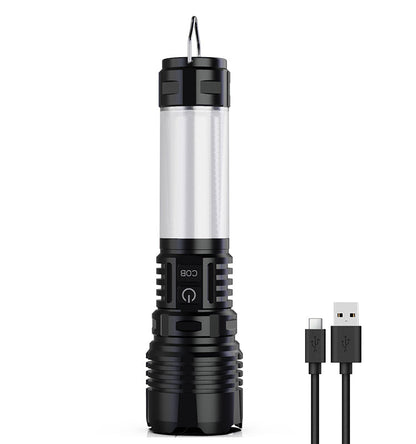 Powerlite 3 in 1 Rechargeable Flashlight torch black/silver, USB charging cable included on Tampa Home & Garden Store