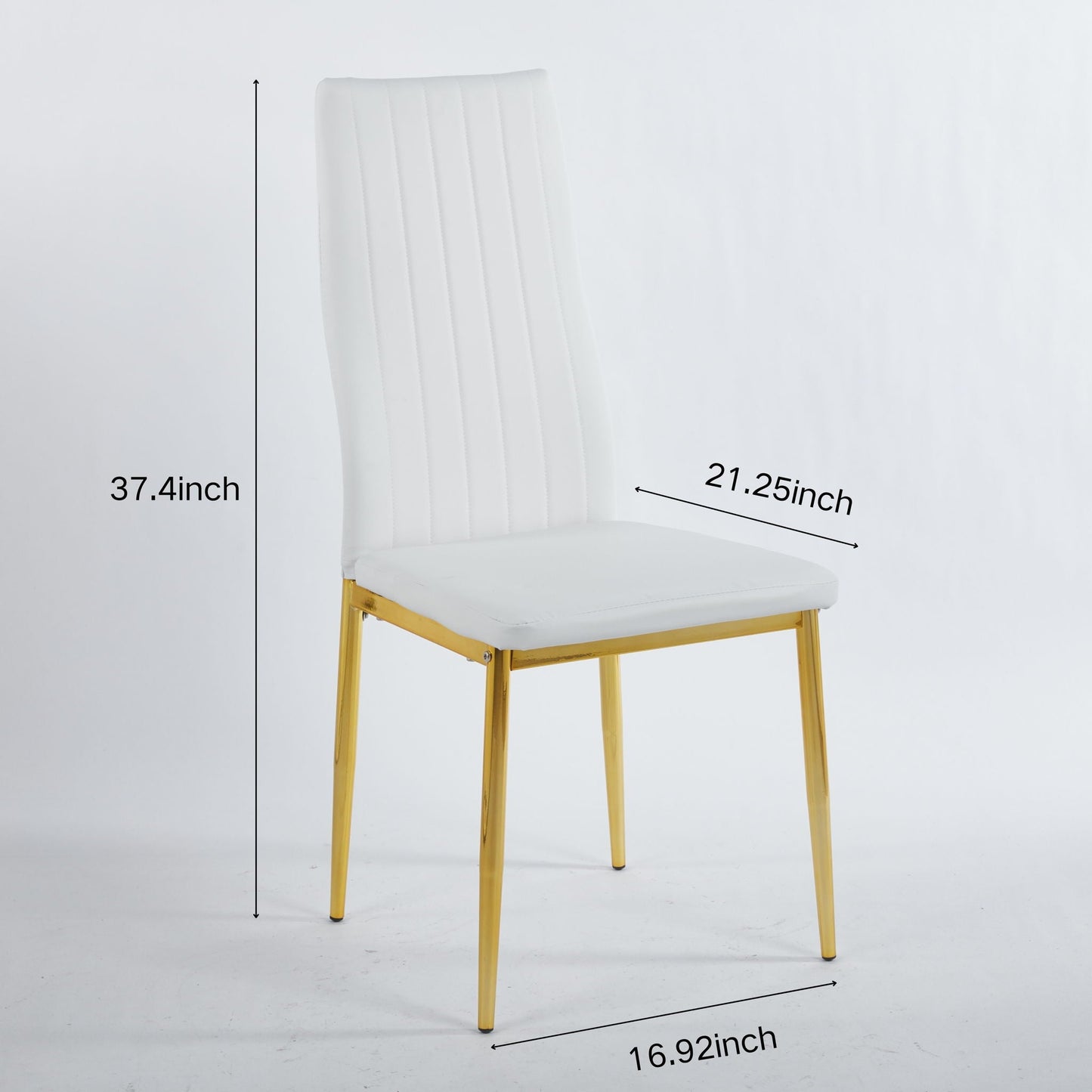 Elegant Legs Dining Chair set of 4 in white upholstered seat and back with gold legs on Tampa Home & Garden Store