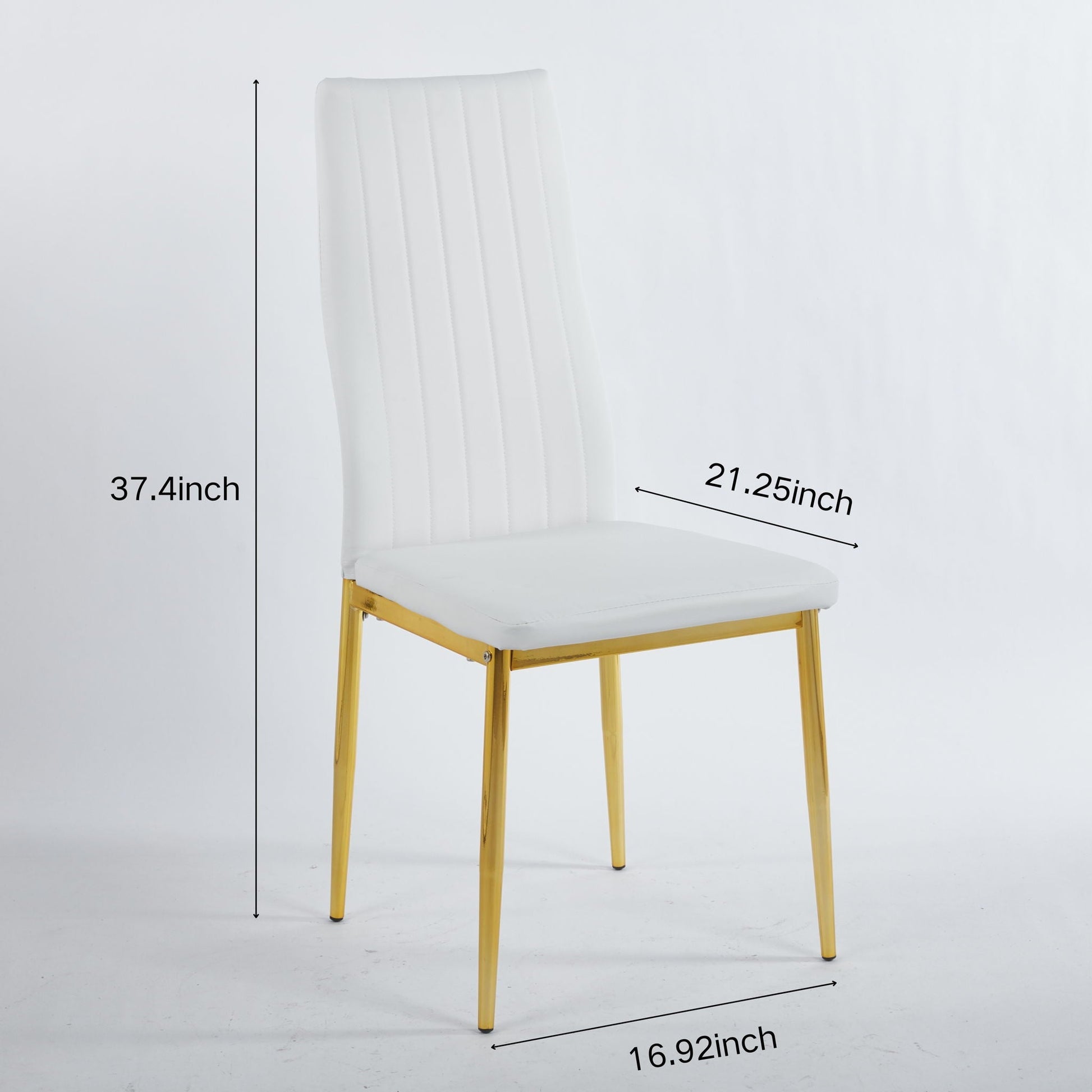 Elegant Legs Dining Chair set of 4 in white upholstered seat and back with gold legs on Tampa Home & Garden Store