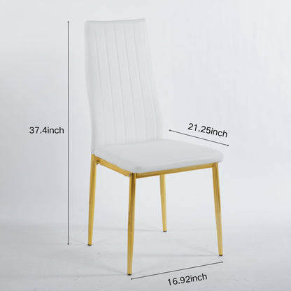 Elegant Legs Dining Chair set of 4 in white upholstered seat and back with gold legs on Tampa Home & Garden Store