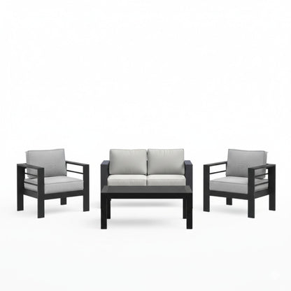 Outdoor Iron Patio Set With The Thick Cushions