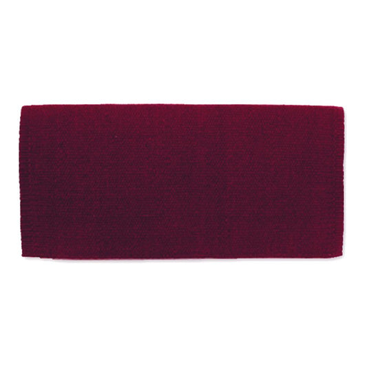 1314-22 San Juan Manta de silla de montar de lana de Nueva Zelanda burdeos sólido 36x34 BORGOÑA