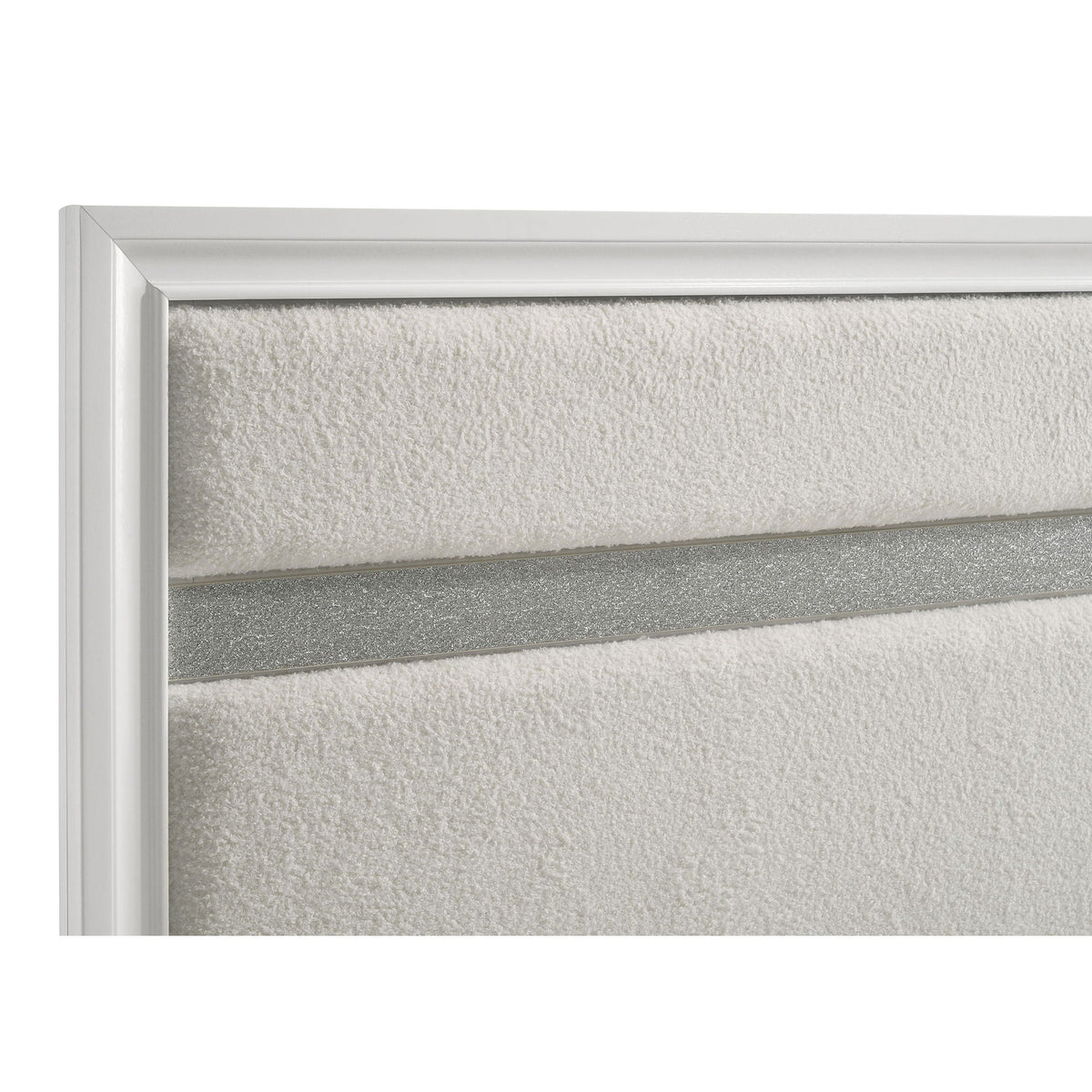 Annie 4 Piece Bedroom Set white framed headboard with tufted upholstery HouseOfZazla on Tampa Home & Garden Store