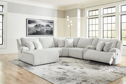 Top Tier Corduroy Reclining Sectional with Chaise