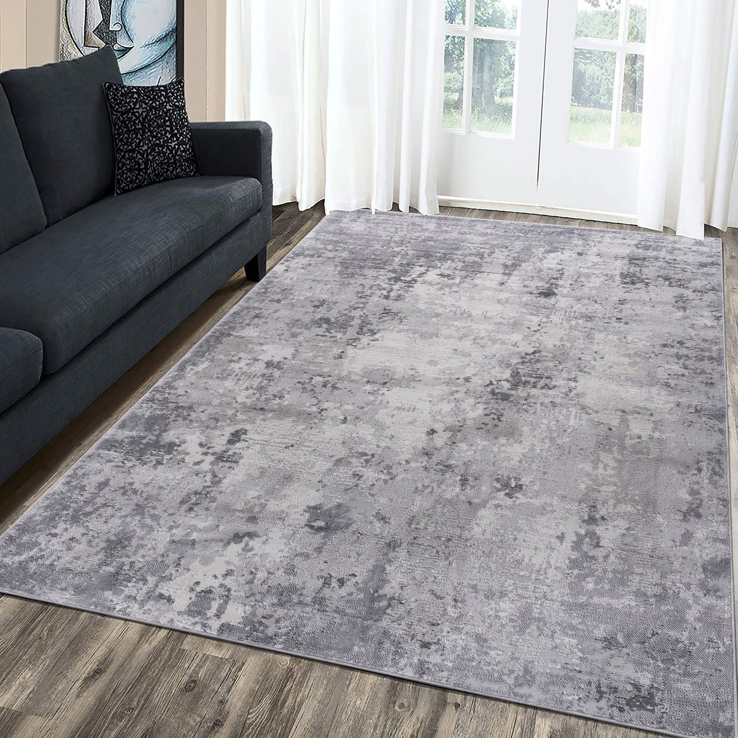 Marfi Abstract Area Rug in Neutral Tones