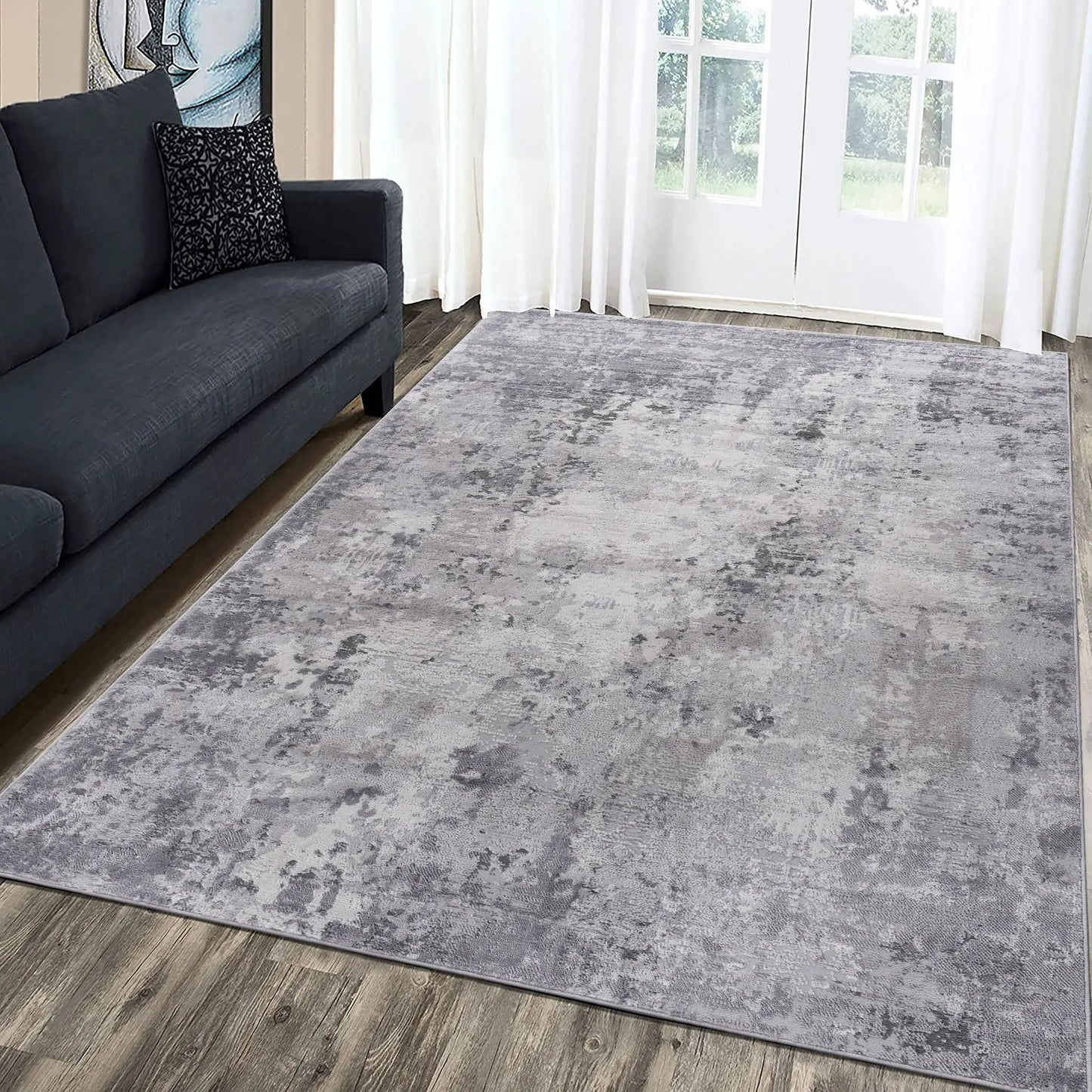 Marfi 6x9 Abstract Area Rug Light Gray Neutral