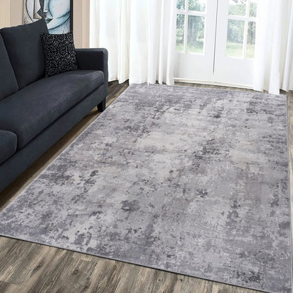 Marfi 8 by 10 Abstract Area Rug Light Gray