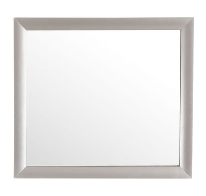 Modern Wall Mirror in Pearl Silver and Gray