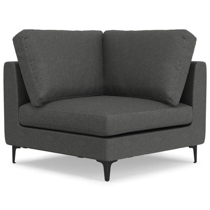 Ava midcentury corner sectional sofa in dark gray fabric with slim metal legs on Tampa Home & Garden Store