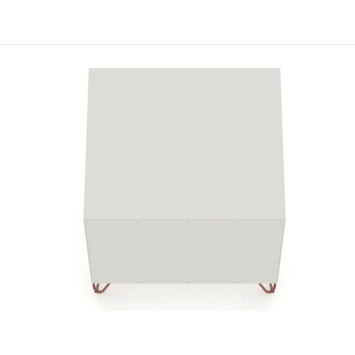 2 Drawer Nightstand with white finish and copper-toned splayed legs on Tampa Home & Garden Store