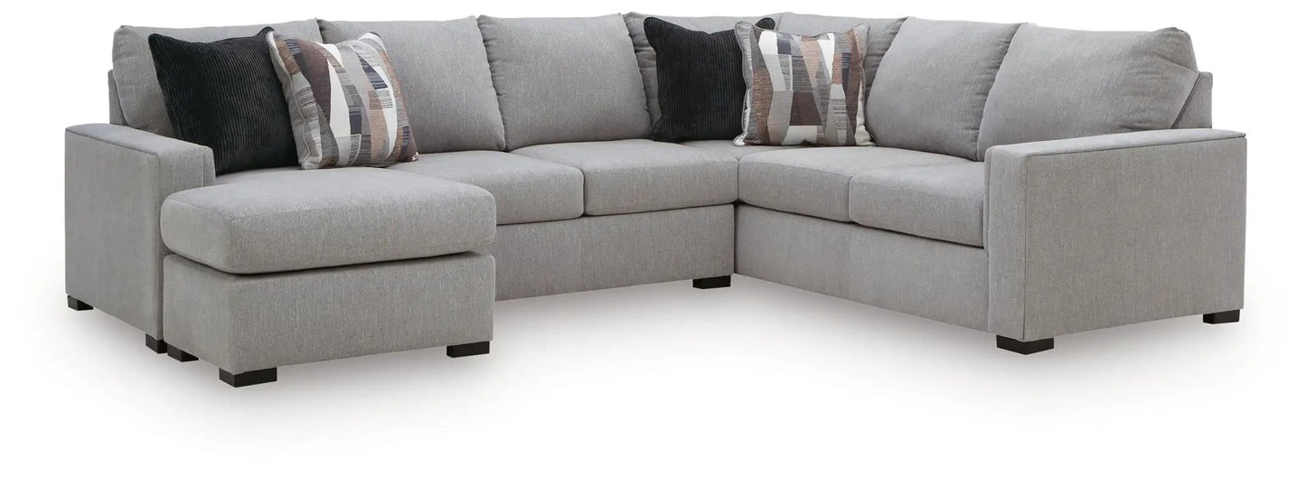 Lakepoint Sectional gray fabric, L-shaped sofa with chaise by Unique Piece Furniture on Tampa Home & Garden Store