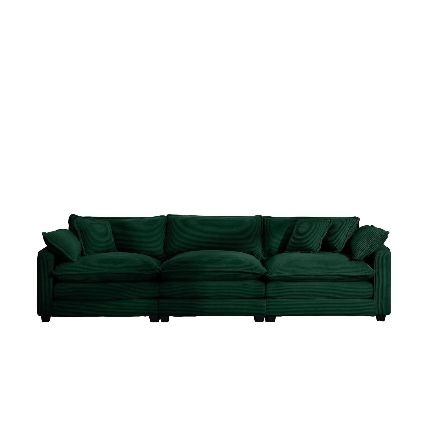 3-Seater sofa in emerald velvet with throw pillows by Unique Piece Furniture on Tampa Home & Garden Store
