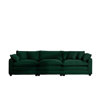 3-Seater sofa in emerald velvet with throw pillows by Unique Piece Furniture on Tampa Home & Garden Store
