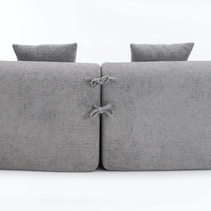 4 Seater Fabric Sofa With Sleeper For Living Room
