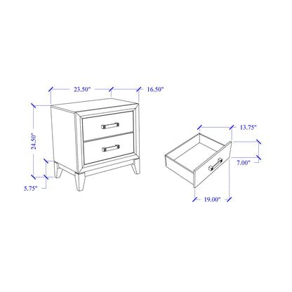Mirage 5 Piece Bedroom Set blueprint with 3-drawer dresser and 2-drawer nightstand HouseOfZazla on Tampa Home & Garden Store