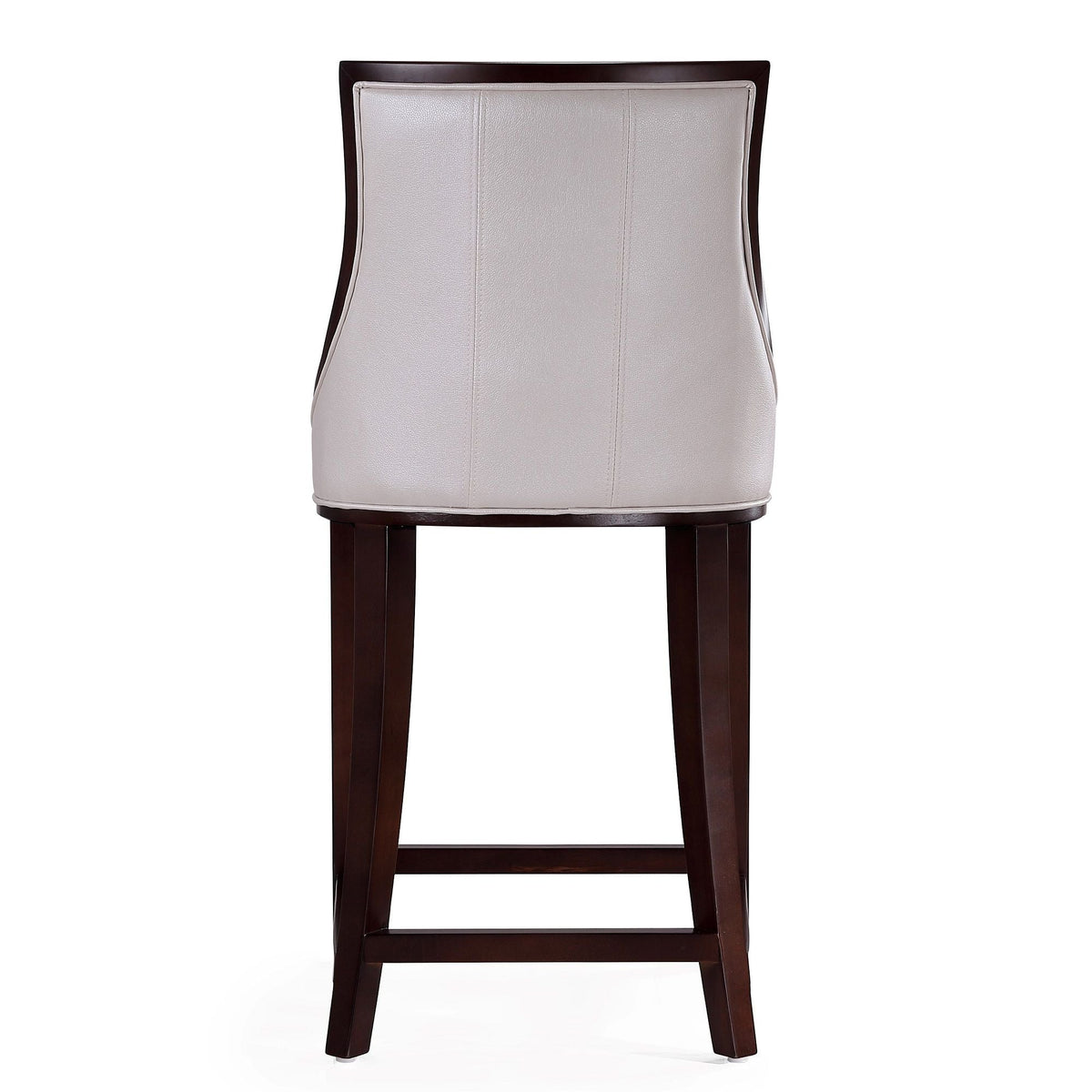 White Bar Height Stool with solid wood frame and dark legs, traditional HouseOfZazla on Tampa Home & Garden Store