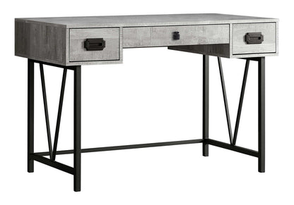HouseOfZazla computer desk for home office with 2 storage drawers, gray wood finish on Tampa Home & Garden Store