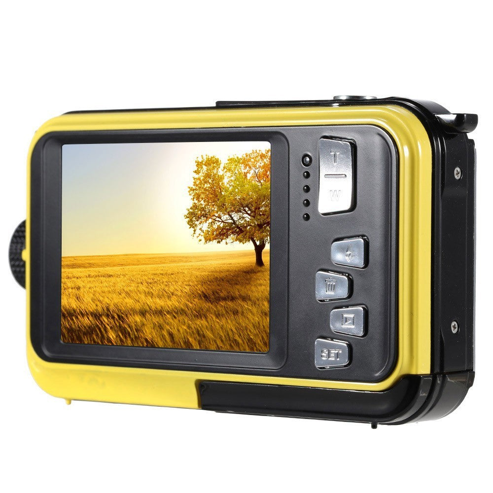 Dual-screen waterproof HD digital camera yellow body with side controls Sell My Stuff on Tampa Home & Garden Store