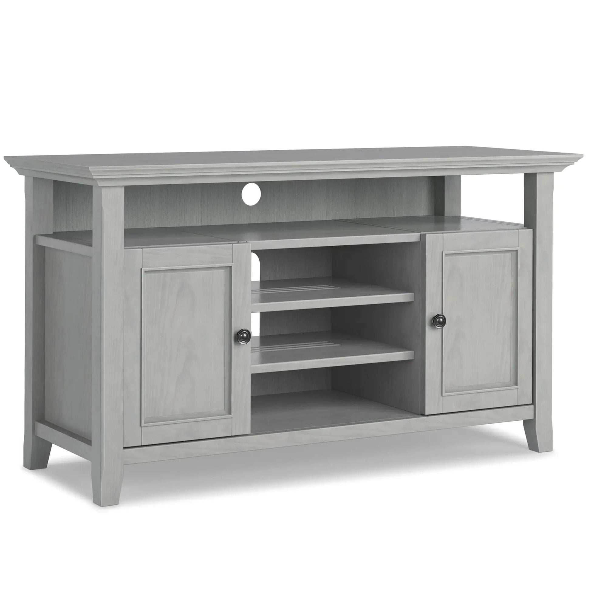 Amherst TV Media Stand handcrafted in light gray wood by Unique Piece Furniture on Tampa Home & Garden Store