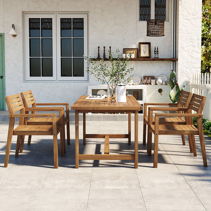 Outdoor Acacia Wood Dining Set and Chairs