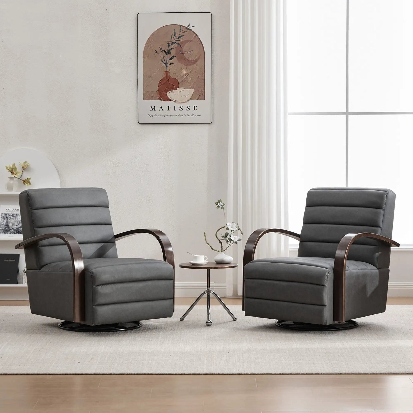 360 Degree Swivel Accent Chair Armrests Comfy