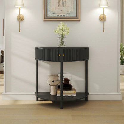 Demi Lune Console Table with 2 Storage Drawers