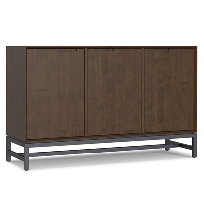 Banting Sideboard Buffet solid rubberwood with metal frame dark brown 3-door HouseOfZazla on Tampa Home & Garden Store