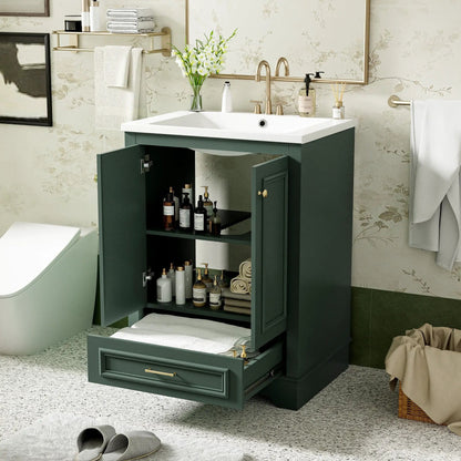 Bathroom Vanity With Ceramic Sink and Cabinet