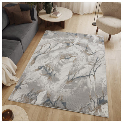 Geometrix Area Rug with 3D Effect in Gray abstract gray marble pattern, HouseOfZazla area rug on Tampa Home & Garden Store