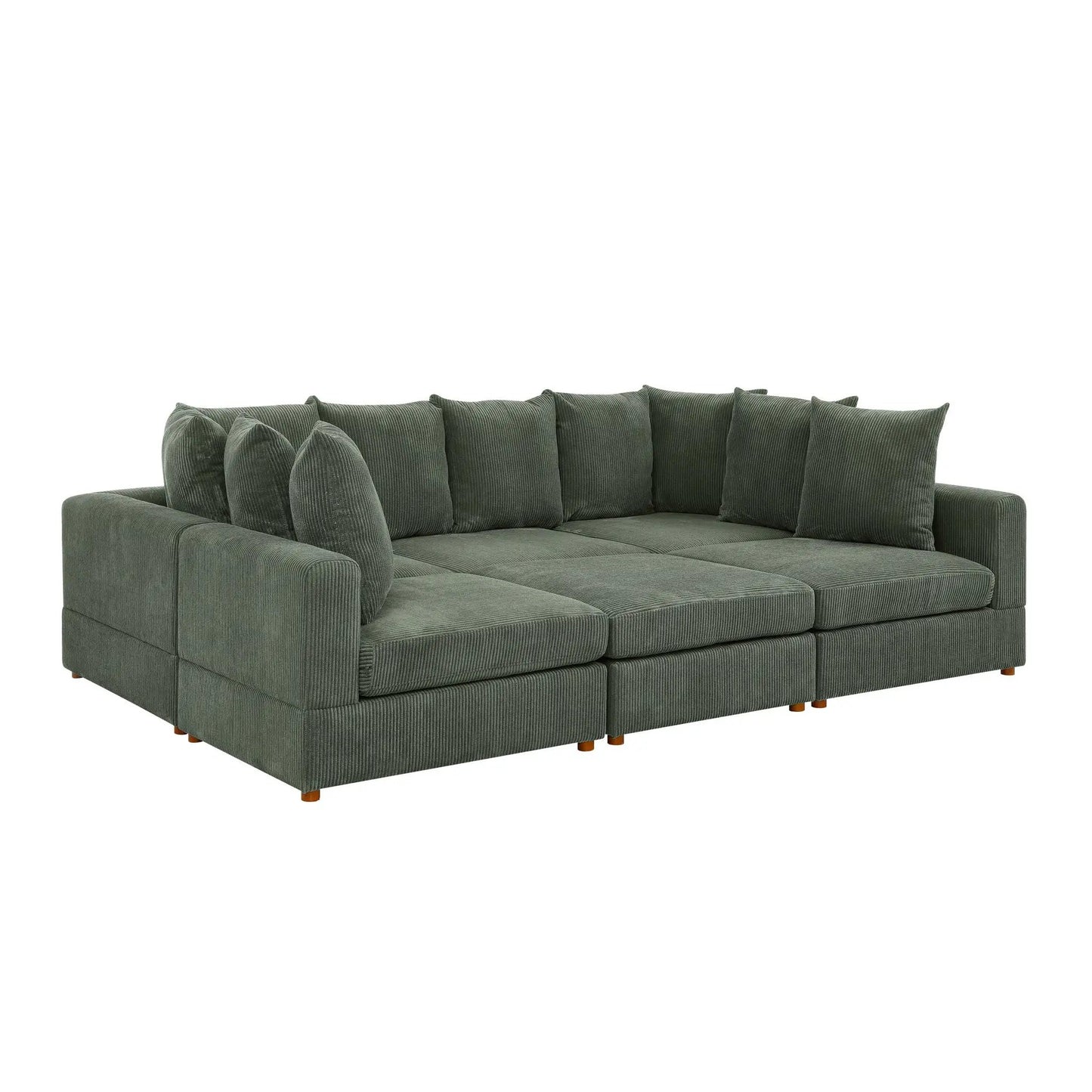 Haven 6-piece modular sectional in green corduroy by Unique Piece Furniture on Tampa Home & Garden Store