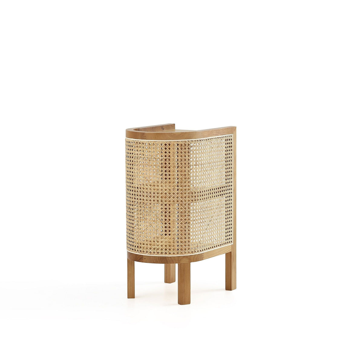 Modern Chic End Table with Two Shelves in light brown wood and cane by HouseOfZazla on Tampa Home & Garden Store
