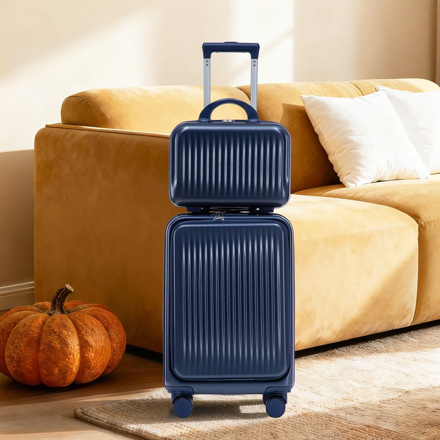 14'/20' ABS Spinner Wheel Luggage Set Navy blue, 2-piece by HouseOfZazla on Tampa Home & Garden Store